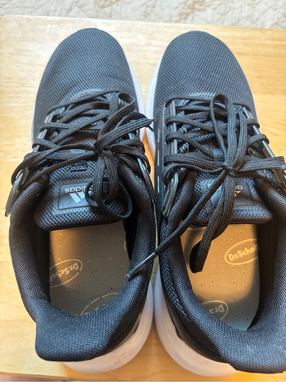 adidas Men's Black Athletic Sneakers with White Midsole - Picture 4 of 5